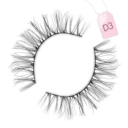 Eyelashes Natural Look Fake Eyelashes Natural Lashes Lightweight False Eyelashes Wispy Lashes 3D Faux Mink Eyelashes 7 Pairs D3