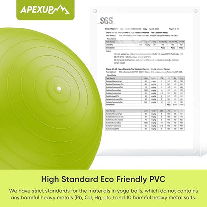 APEXUP Yoga Ball Exercise Ball Anti Slip Heavy Duty for Fitness, Balance & Core Workout