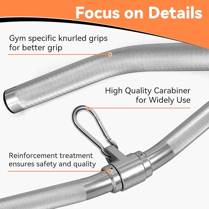 Cable Machine Attachment, lat pull down bar, Lightweigh Aluminum Tricep Straight Bar, V Bar, LAT Pulldown Attachments, gym attachments for cable machine, Accessories Load 1000lbs