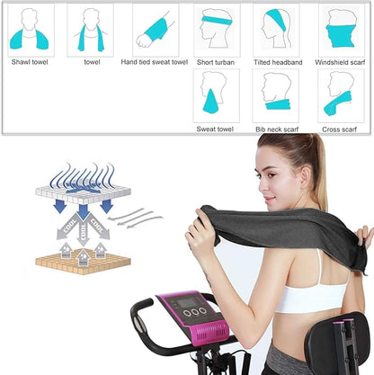 INNOLIFE 6 Pack Cooling Towels Breathable Ice Towel for Sports, Gym, Fitness, Running, Hiking, Yoga - Black