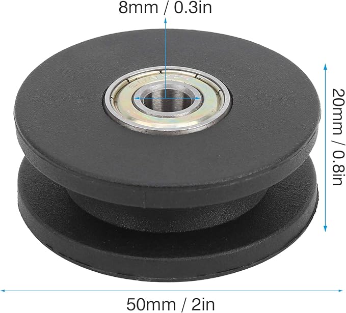 Fitness Bearing Pulley, 10pcs Gym Pulley 50mm 2in Strength Training Pulley Nylon Exercise Strength Training Accessory for Home Gym Attachments