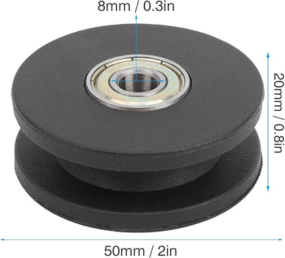 Fitness Bearing Pulley, 10pcs Gym Pulley 50mm 2in Strength Training Pulley Nylon Exercise Strength Training Accessory for Home Gym Attachments