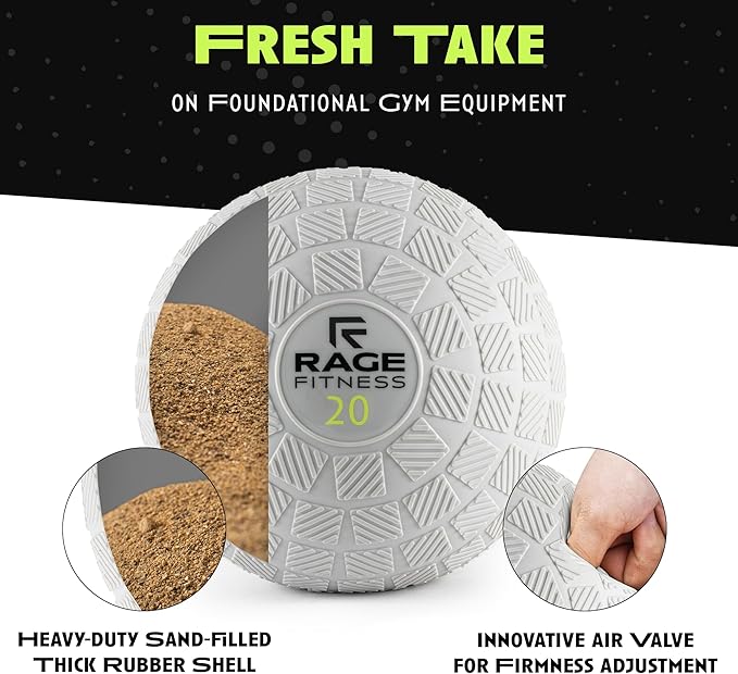 Slam Ball,10, 15, 20lb Medicine Balls, Tread Texture For Firm Grip, Full Body Workout Dynamic Weighted Balls for Exercise, Smash Balls for Strength, Conditioning, Cardio and Core Workouts