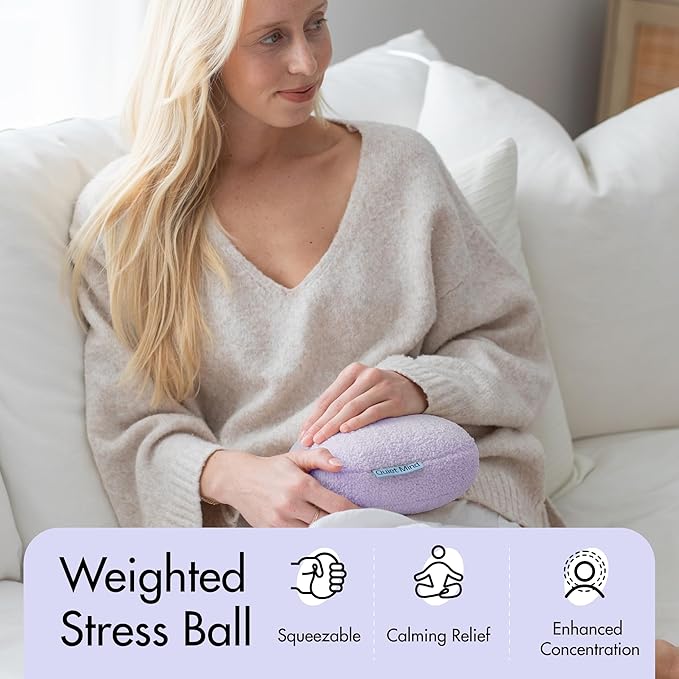 Quiet Mind 1.5 lb Weighted Stress Squeeze Ball – Lavender Scented Soft Squishy Fidget Gadget for Adults –Help Relieve Stress, Anxiety, Tension-Promotes Focus, Clarity - Sensory Ball for Home or Office
