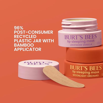 Burt’s Bees Stocking Stuffers, Lavender Vanilla Lip Sleeping Mask, With Hyaluronic Acid and Squalane Moisturizer To Instantly Hydrate Lips, Overnight Lip Mask, Lip Treatment Christmas Gifts, 0.45 oz.