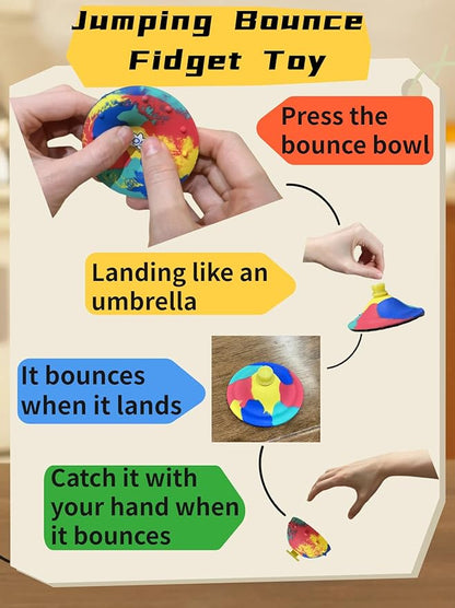 12Pcs Bounce Bowls Camouflage-Jumping Bounce Fidget Toy for Party School-Fidget Balls for Kids-Pop Up Toy-Back-to-School Gifts-Goodie Bag Stuffers-Party Favors-Perfect Anxiety Toy