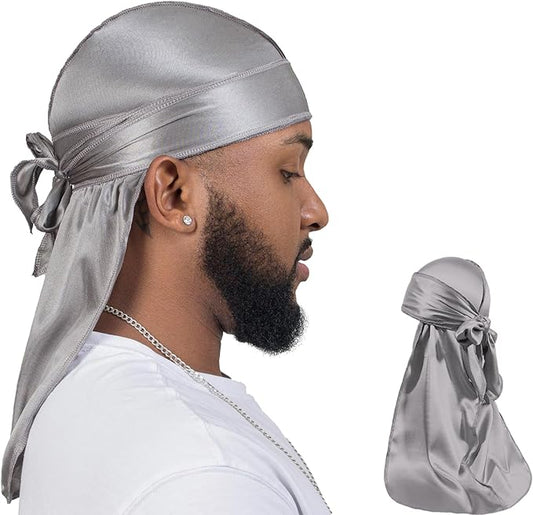 ForceWave 2 Pieces Silky Durag Pack for Men Women Waves, Premium Satin Deluxe Du-rag