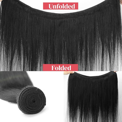 18 Inch One Bundle Human Hair Straight Bundles Human Hair 100% Unprocessed Brazilian Virgin Human Hair Bundles Natural Black