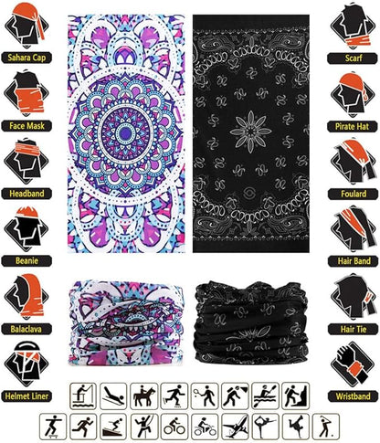 Headband Neck Gaiter Head Wrap Headwear Face Mask Magic Scarf Bandana for Men and Women