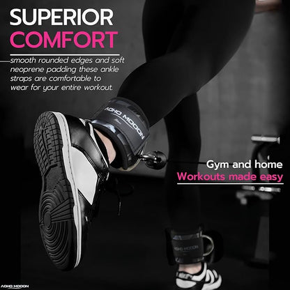 Ankle Strap for Cable Machine Attachments, Gym Accessories for Women and Men, Neoprene Ankle Cuffs for glute Kickback, Leg Workouts ande Booty Hip Abductors Exercise