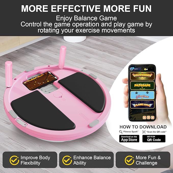 Balance Ball Trainer,Inflatable Yoga Plank Exercise Ball With Plank &Game,Half Balance Trainer With Extra Yoga Ball & Resistance Bands For Home Gym Workout Core Strength Training.