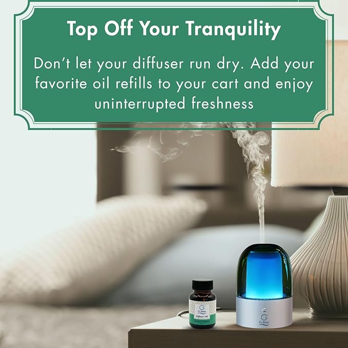 G's Breeze Smart Aroma Diffuser with 60ml Green Apple Scent Refill – Bluetooth & Wi-Fi App Control - LED Lighting & Adjustable Intensity - Long-Lasting Crisp Fruity Fragrance for Home or Office