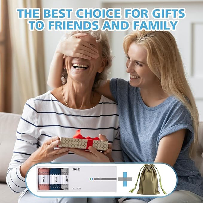 BKP Yoga Socks For Women,Non slip Grip Pilates Socks Suitable For Ballet,Plasticity,Dance,Home,Training