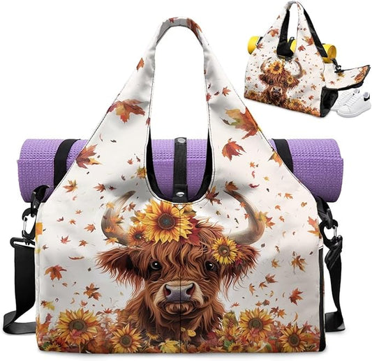 Yoga Mat Bag for Women Men Large Carryall Tote with Adjustable Shoulder Strap for Gym Yoga Travel Pilates Office