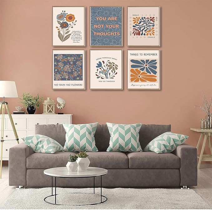 6 Mental Health Posters Bohemian Style Motivational Psychology Wall Decor Pictures Therapy Office Wall Art Inspirational Positive Quotes Canvas Poster Prints For Home Counseling Office Decor Unframed