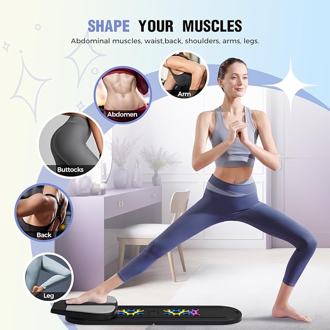 Pilates Reformer, Foldable Pilates Board, 7-in-1 Multi-Function Pilates Equipment, Home Pilates Set, Full Body Workout, Universal Portable Gym Equipment for Core Strength and Pilates Training