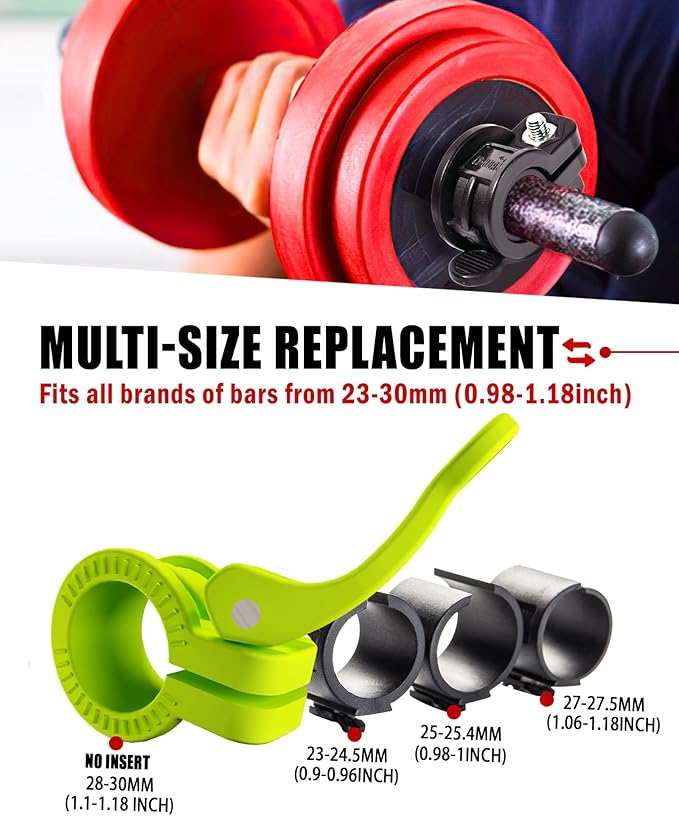 Mini Pro Barbell Clips 1 inch I Multi-Size Adjustable Barbell Collar I 1 inch Barbell ClampsIQuick Release Weight Clips Pair of Locking for Dumbbell Bar