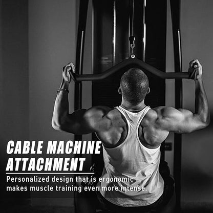 Lat Pull Down Bar T bar Row Attachment, V Bar Tricep Lat Pulldown Attachments, Back Strength Training Bar for Home Gym Exercise Cable Machine Attachments