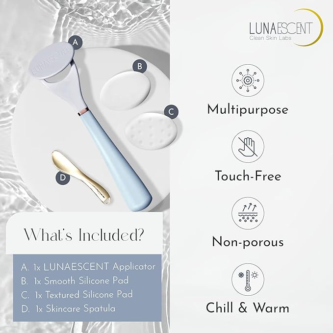 Serum Applicator for Face Sun Yellow Reusable Skincare Applicator Serums, Oils, Medicated Ointments, Sunscreen, Makeup, Face Cream Applicator, Cooling & Warming Face Massager Tool by LUNAESCENT