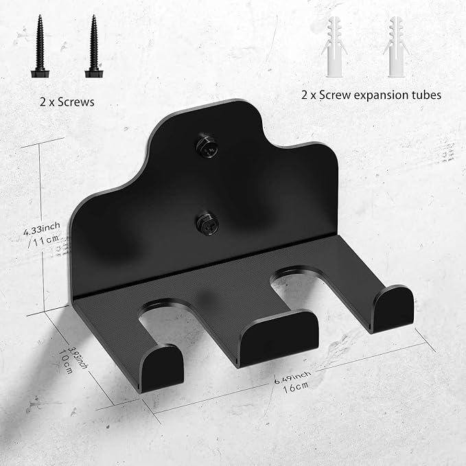 Olympic Barbell Hanger Wall Bracket, Barbell Rack Holder Wall Mount, Holds Under 1.3 Inches Bar Size, Space Saving Commercial or Home Gym Storage Accessory