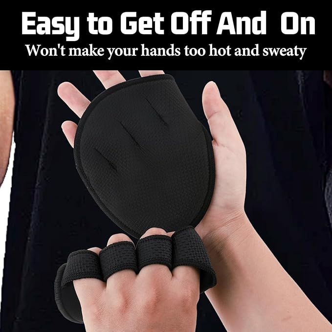 Giantree 1 Pair of Pull Up Gloves, Lifting Gloves, Non Slip Neoprene Pull Up Bar Pads Substitute for Workout Gloves to Prevent Callus Calisthenics, for Weightlifting Powerlifting Fitness, and Dips