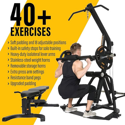Powertec Fitness Workbench LeverSystem - Workout Bench, 500 LB Weight Capacity - Gym Equipment for Home - Adjustable Full Body Workout Machine