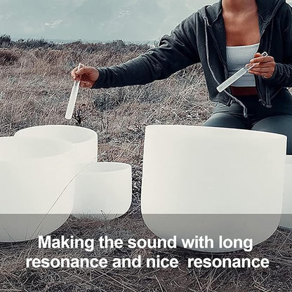 Singing Bowl Mallet Clear Acrylic Base Silicone Rubber Striker Mallet for Playing Quartz Crystal Singing Bowl with Bundle Pocket(Clear)