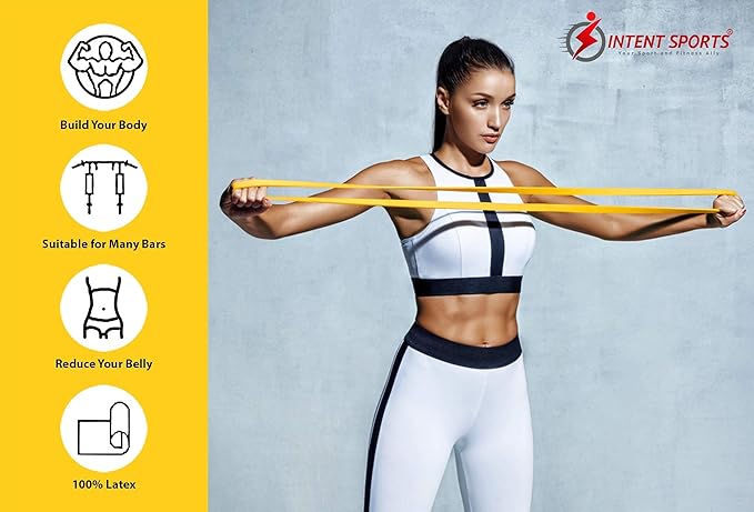 INTENT SPORTS Pull Up Assist Bands – Assistance and Resistance Bands for Pull-Up, Fitness, Body Stretching, Mobility Work, Weightlifting, Heavy Duty - Single/Set – Exercise Videos - eBook!