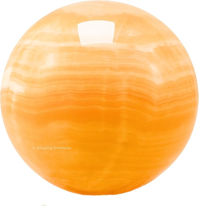 Amazing Gemstone Yellow Calcite Crystal Ball with Stand - 2 Inches Crystal Sphere Meditation Balls for Witchcraft and Decorative Balls
