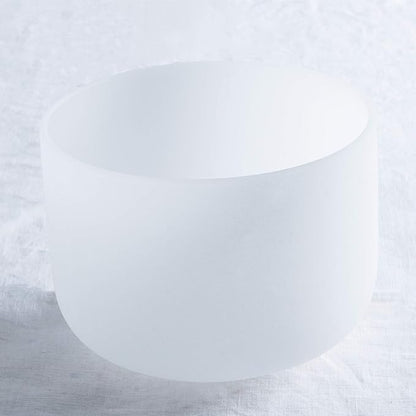 Leize Quartz Crystal Singing Bowl A Note Third Eye Chakra White 8" with Heavy Duty Carrying Case Suede Striker
