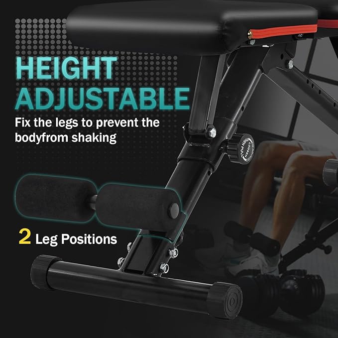 PayLessHere Adjustable Weight Bench, Foldable Bench Press for Full Body Strength Training Incline Decline Gym Benches for Home Gym