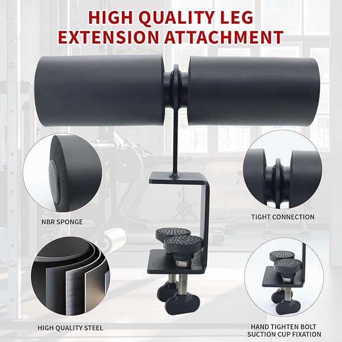 Nordic Hamstring Curl Squat Rack Attachment for Power Rack, Sit Up Bar Foot Holder for Ultimate Home Gym Experience Split Squat Core Workout for Hamstring Curl Sit Up
