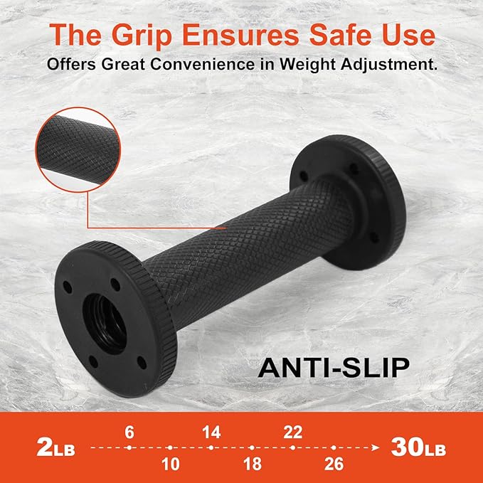 Dumbbell Handles Pair Universal Handle, Fit 1" Plates, Standard Weight Plates with 1" Diameter, Portable Balance Quick Adjustable Weight Bar Connector for Workouts Home Gym Strength Training