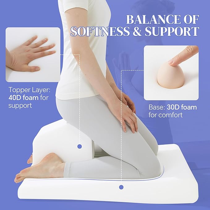 HOMBYS Adjustable Meditation Cushion Set, Thickened Foam Yoga Pillow for Floor Sitting with Hip & Knee Support, Ergonomic Wedge Floor Cushion for Meditation & Mindfulness