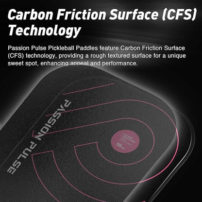 Pickleball Paddles 2025,Raw Carbon Fiber Surface（CFS） 16mm T700 High Grit & Spin, Pro Pickle Ball Paddles Designed for Ultimate Spin & Consistency
