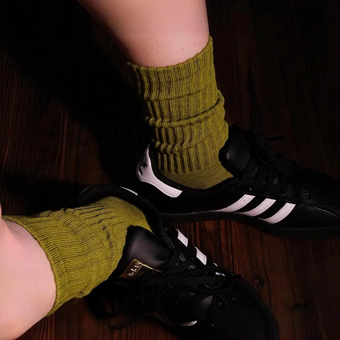 4 Pairs Natural 98% Cotton Crew Socks - Seamless, Breathable, Cozy Fall & Winter Socks for Women & Men