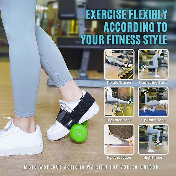 Dumbbell Foot Attachment for Leg Workout, Dumbbell Attachment Straps, Tibialis Trainer, Ankle Straps for Dumbbells, Dumbbell Foot Strap for Weight Lifting,Shin Splint,Hamstring Curls,Leg extensions