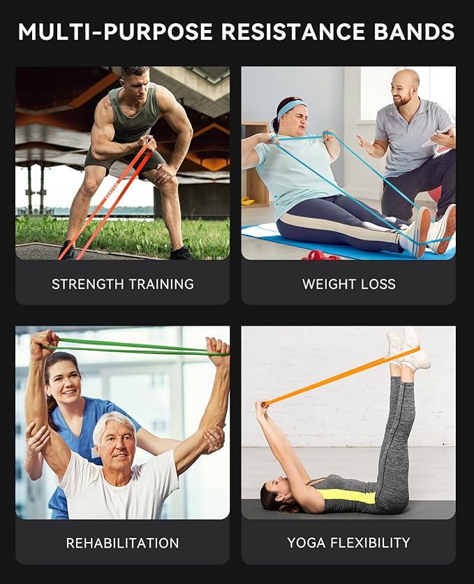 SUNPOW Pull Up Assistance Bands, Resistance Bands Set of 5 for Working Out, Pull Up Bands, Exercise Bands for Muscle Training, Stretching, Yoga, Physical Therapy for Men Women