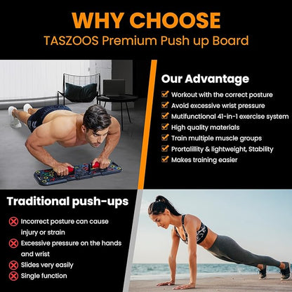 Push Up Board, with Automatic Count & Timer, 41 Push Up Bar, Updated Foam Handles, Portable Home Workout Equipment, Push Up Strength Training Equipment