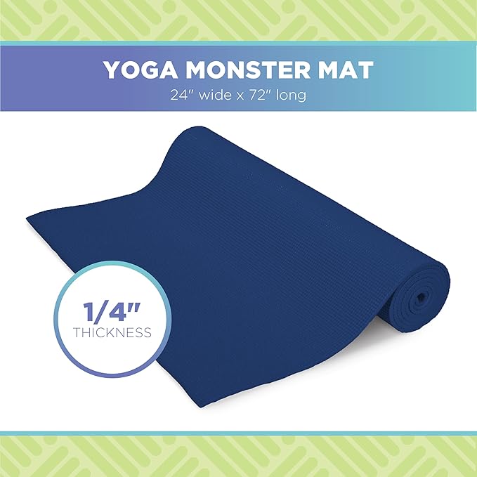Bean Products Yoga Mat for Exercise - Non Slip Thick Comfortable Workout Floor Mat for Adults and Kids - Eco Friendly Foldable Yoga Mat for Yoga, Pilates, Gym and Stretching