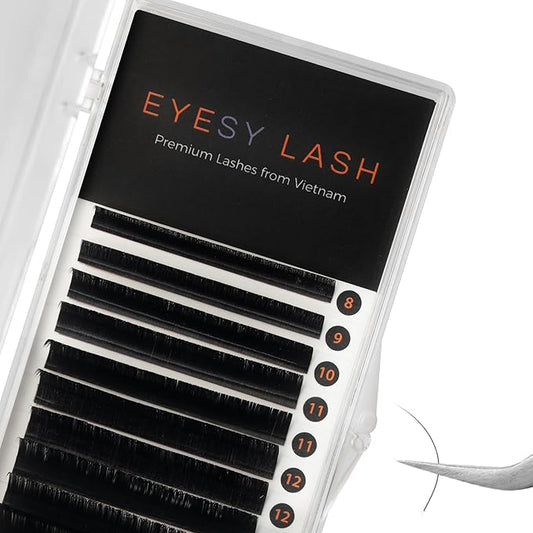 Cashmere Classic Eyelash Extensions Premium Individual Lashes - 0.10mm Thickness C Curl 8-16mm Mixed Tray - Super Soft Matte Black Single Eyelash for Professional Salon Use
