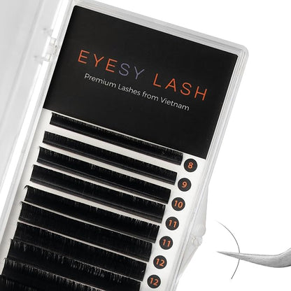 Cashmere Classic Eyelash Extensions Premium Individual Lashes - 0.15mm Thickness D Curl 8-16mm Mixed Tray - Super Soft Matte Black Single Eyelash for Professional Salon Use