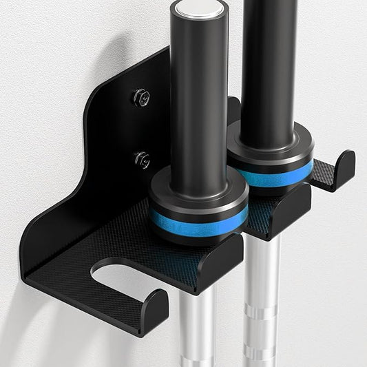 Barbell Wall Holder,Olympic Hanger,Garage Gym Bar Wall Rack,Vertical Barbell Mount Rack,Space Saving Commercial or Home Gym Accessory,Holds Under 33mm Bar Size(Black)