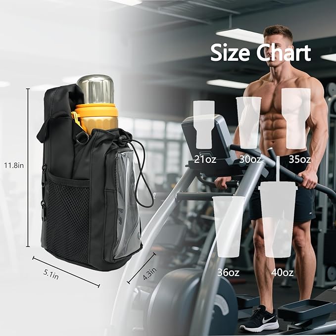 Premium Magnetic Gym Bag for Men & Women - Adjustable Strap,Magnetic Large Water Bottle Holder - Ideal for Fitness, Travel & Sports