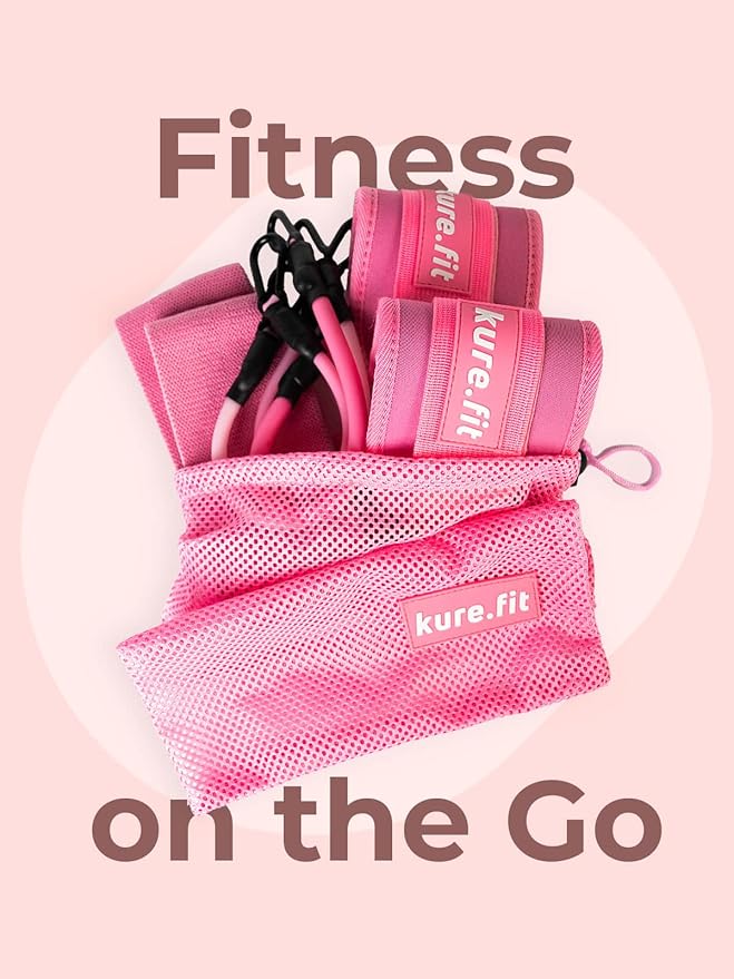 Ankle Resistance Bands with Cuffs | Pink Booty Band | Ankle Band Set for Working Out | Leg Resistance Bands with Ankle Straps | Kickback Training Equipment for Women Hip & Glutes | Home & Gym