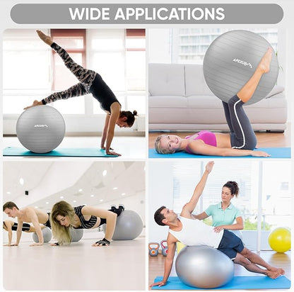 APEXUP Yoga Ball Exercise Ball Anti Slip Heavy Duty for Fitness, Balance & Core Workout