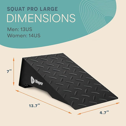 Lifepro 2pcs Metal Squat Wedge Block Non-Slip Squat Wedge with Resistance Band, Slant Board 1200 lbs Calf Stretcher Elevated Squat Tool for Squat and Stretching Exercises (Large 13.7")