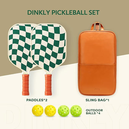 Pickleball Paddles Set of 2/4- USAPA Approved Graphite/Fiberglass Pickleball Racket, 2 Pickleball Rackets, 4 Balls and 1 Portable Carry Bag, Aesthetic Pickle Ball Set for Men Women Beginners
