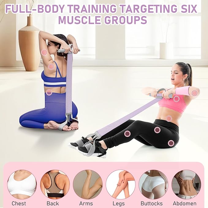 Fabric Resistance Band with Handles, 120LB Fitness Resistance Bands for Women, Beginner-Friendly Yoga Training Equipment, Full-Body Exercise Band for Chest, Glutes, Legs & Core Muscles