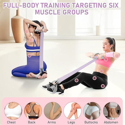 Fabric Resistance Band with Handles, 120LB Fitness Resistance Bands for Women, Beginner-Friendly Yoga Training Equipment, Full-Body Exercise Band for Chest, Glutes, Legs & Core Muscles